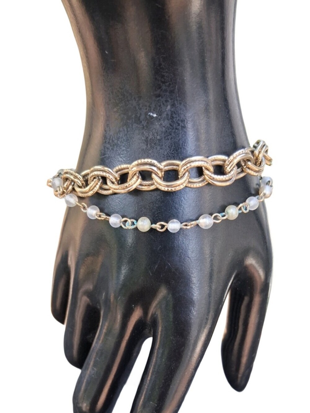 ​Vintage 1965 Sarah Coventry Gracious Lady Gold Link & Pearl Bracelet